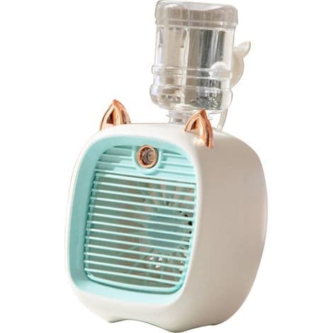 Luftkølet ventilator, USB-opladning, 3 spraytilstande, 1200 ml vandtank (blå).