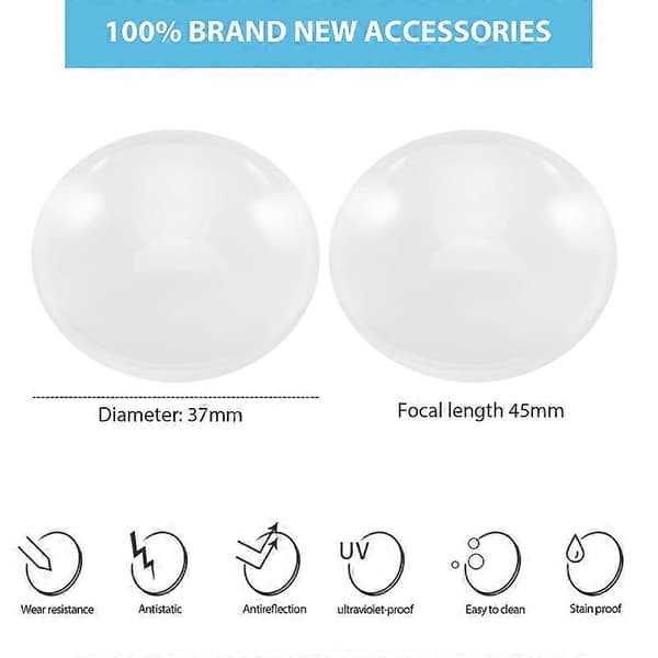 2x til Cardboard Virtual Reality VR BiConvex Linser Kun 37mm x 45mm