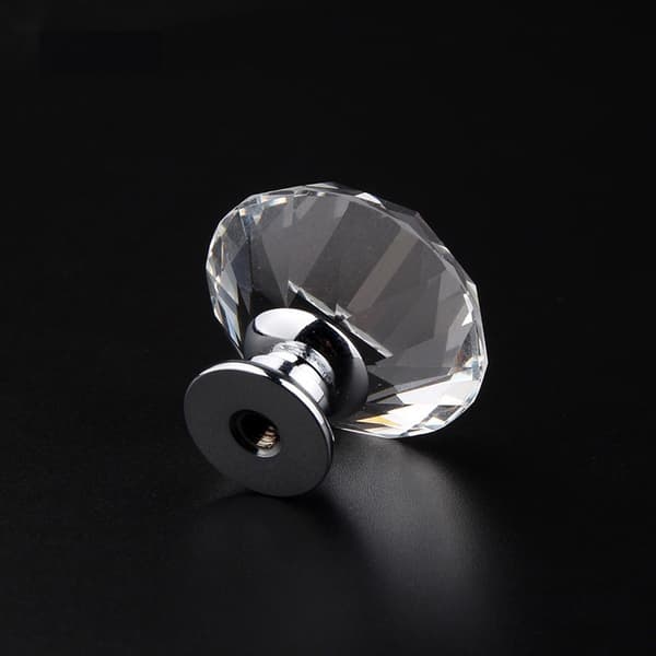 30PCS Alloy Crystal Cabinet Knobs Anti-rust Transparent Drawer Handles for Cabinets Wardrobe 30mm