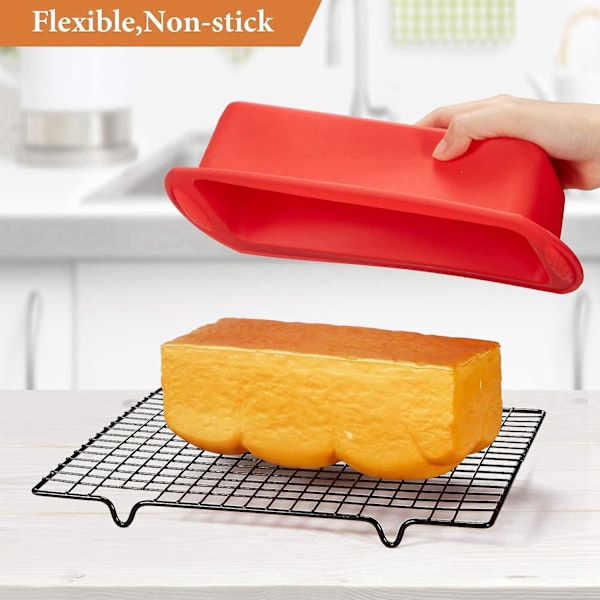 3 stycken silikonbrödformar, brödformar i silikon, non-stick, för hembakat bröd, bröd, köttfärslimpa, quiche