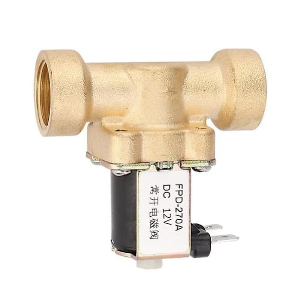 Solenoidventil G1/2' Hunnjengeskruk Normalt Åpen Messing Solenoid Elektromagnetisk Ventil (dc12v)