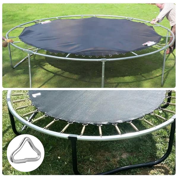 20 stk. Trampoline Hoppeseng Strikk Seng Mesh Stoff Spenne Triangel Ring Deler
