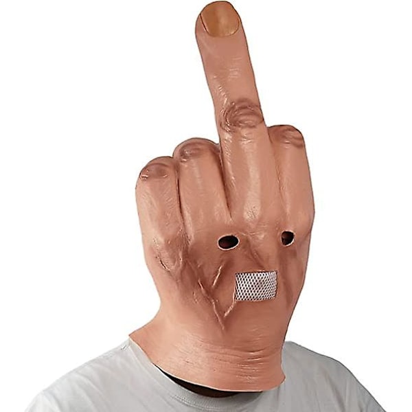 Läskig Fingermask, Nyhet, Mellanfinger, Partymask, Halloweenkostym, Latexmask
