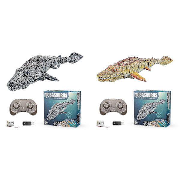 Sofirn 100% Ny, Fjärrkontroll Mosasaurus Vatten Pool Leksaker För Barn, 2x500mah Rc Båt Dinosaurie 1:18 Hög Simulering Skala Dino, Med Ljus & Spray Wate