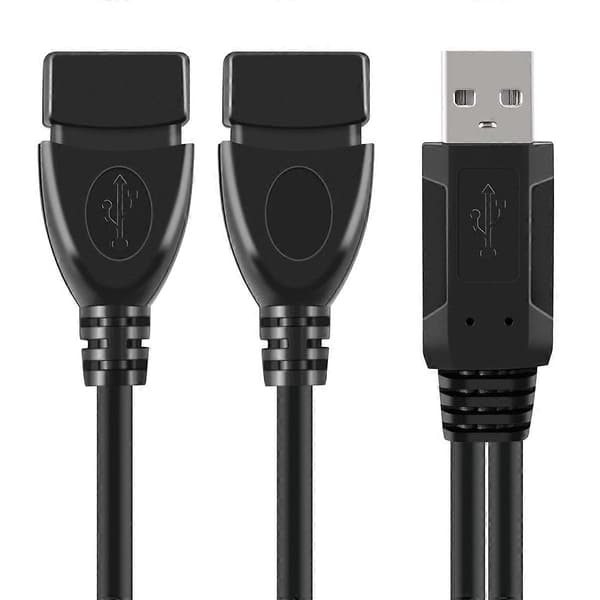 USB 2.0A Han til 2 Dobbelt USB Hun Jack Y Splitter Fordeler Adapter Kabel