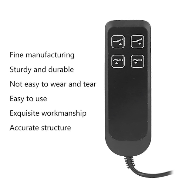 Elektrisk Power Recliner Switch, Elektrisk Sofa Controller Sort 4 Knapper 5 Pins, Power Recliner Håndbetjening Seng Fjernbetjening Universal Udskiftning