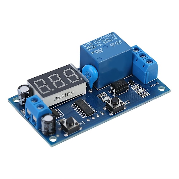 DC 12V Cykel Fördröjningstimer Switch Justerbar Relämodulkort Oändlig Slinga med LED-Display