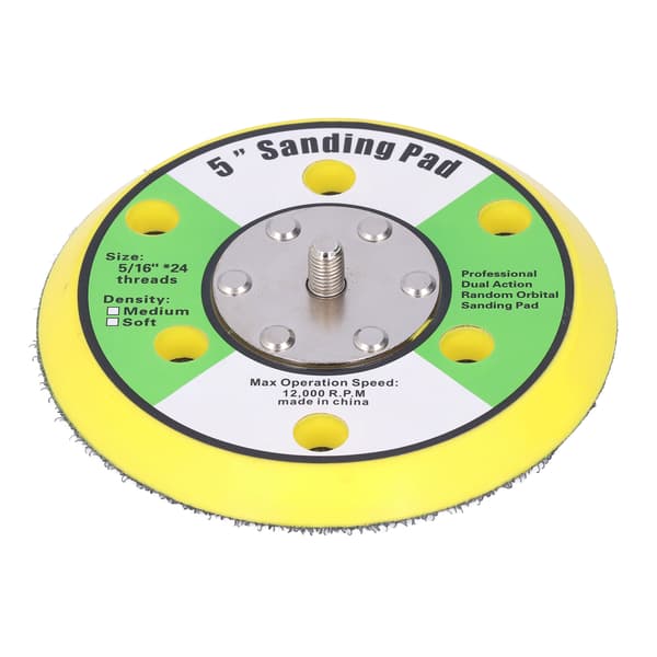 5 inch Sanding Pad 5/16-24 Hook and Loop PU Backing Plate Pneumatic Sander Buffer 12000RPM
