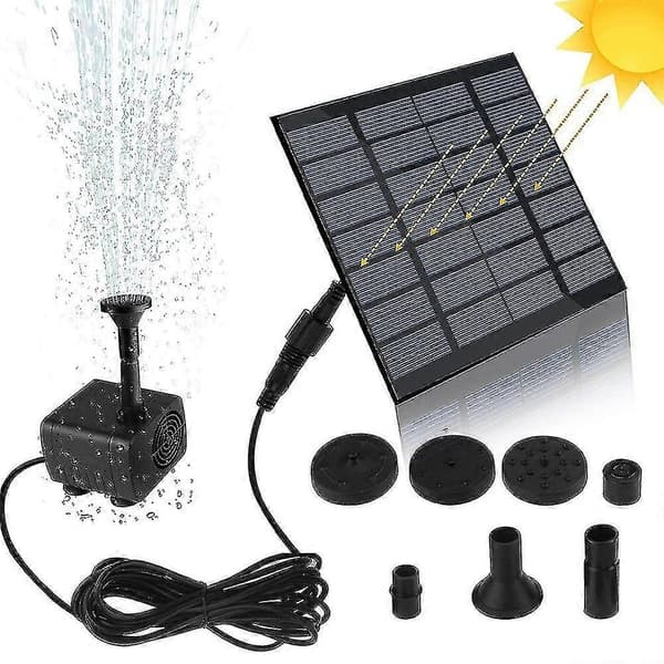 Solcellsdriven fontänpump, 1,5W solcellsvattenpump solpanelkit