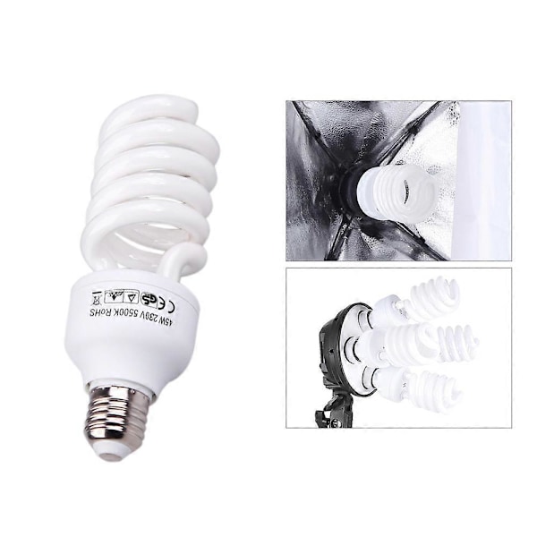 E27 220V 5500K 45W Fotostudio Pære Video Fotografering Dagslys Lampe