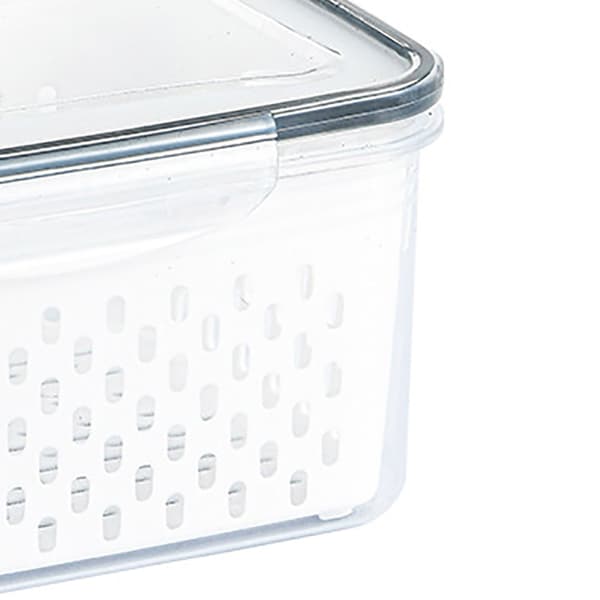 Transparent Drainage Basket Storage Box for Fruits Vegetables Kitchen Organizer Container 1750ML
