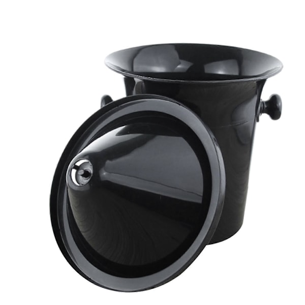 4x Vinspott Black Plast Vinspottkopp - Standardstorlek Med Svart Tratt Champagnehink - YX