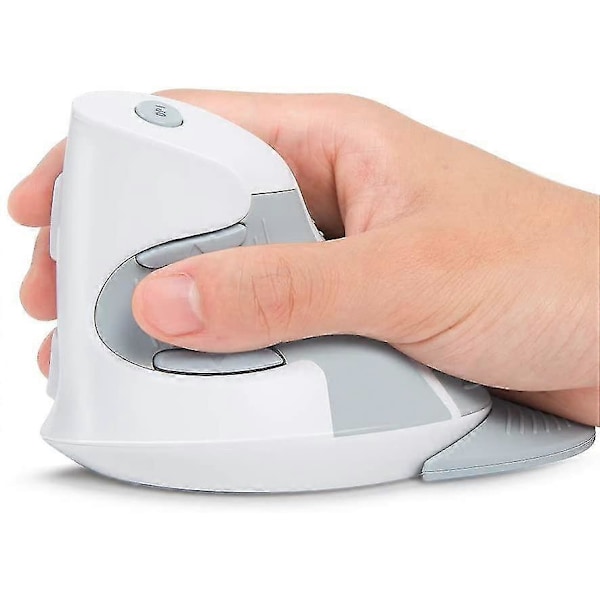 Vertikal Mus, Trådløs Ergonomisk Mus, 3 Justerbare DPI (800-1200-1600 DPI), 6 Knapper, Aftagelig