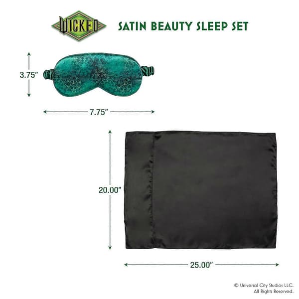 Wicked Elphaba Satin Sovset - 1 Örngott & 1 Sovmask - Presenter till henne -