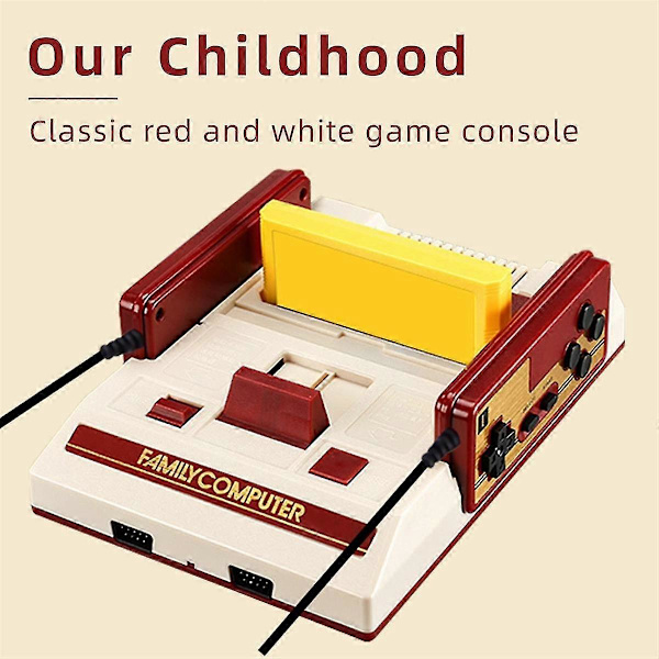 8 Bit Videospilkonsol med 500 Klassiske Spil Indbygget - Familiecomputer TV Spilkonsol med Spilboks - EU Stik