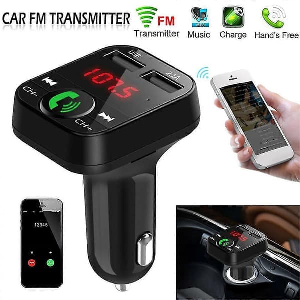 Trådløs Bluetooth Bil FM Transmitter 2 USB Oplader Aux Adapter Håndfri