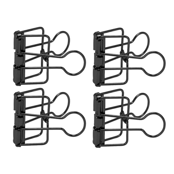 50-pack metal binder clips, hollow black paper clips for documents, reports and test papers