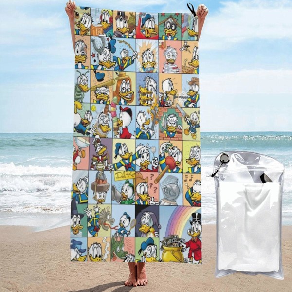 a563 Kalle Anka Cartoon Snabbtorkande Badhandduk Mikrofiber Simning Strandhandduk för Dagligt Bruk  hgjl563