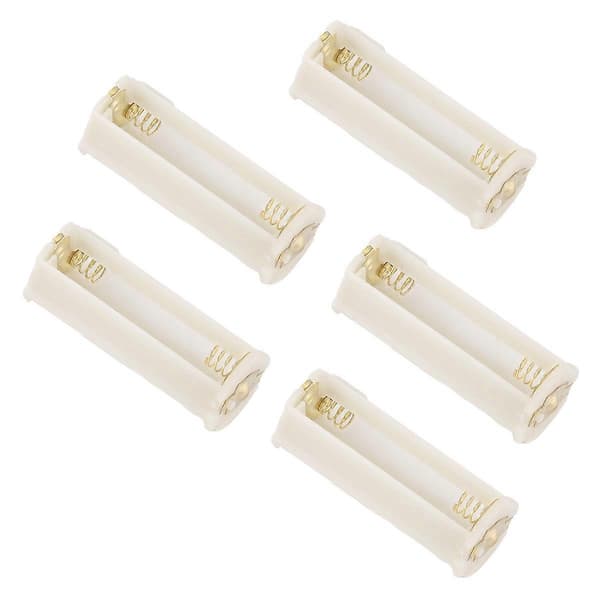 5 stk. Rund 3x 1,5V AAA Batteriholder Kasseboks Container Hvid