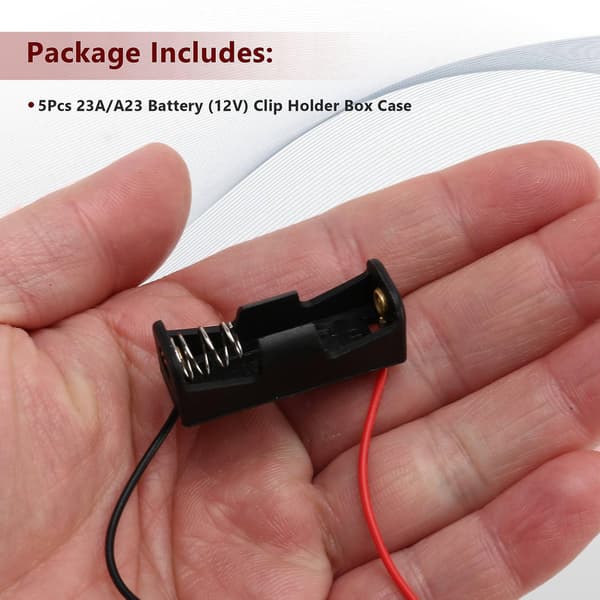 5 stk. 23A/A23 Batteri (12V) Klipsholderboks Sort