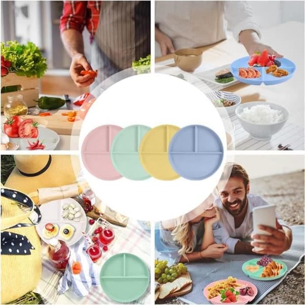 Diet tallrikar - Ej specificerat - Set om 4 - Okrossbara - Återanvändbara - 22,4 cm