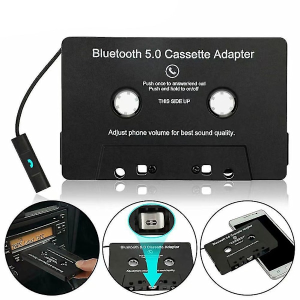 Universal Kassett Bluetooth 5.0 Adapter Konverter Bil Tape For Aux Stereo Musikk Adapter Kassett