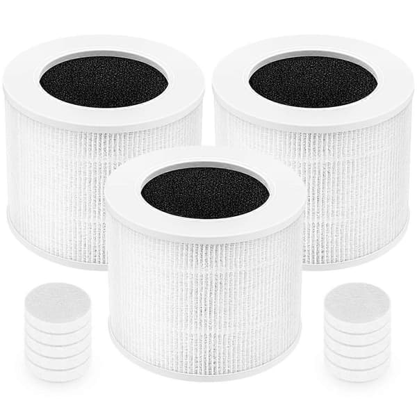 3-pack Core Mini Ersättningsfilter Kompatibelt för LEVOIT Core Mini Luftrenare, 3-I-1 H13 True He