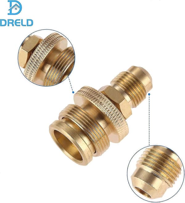 1lb Propan Tank Adapter med Regulatorforbindelse til 3/8 Han Flare (5/8\"-18unf) Gevind