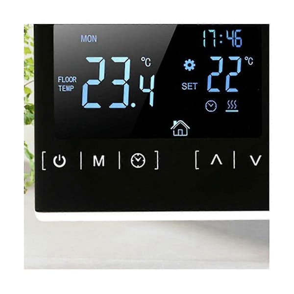 LCD Touchscreen Termostat Programmerbar Elektrisk Gulvvarmesystem Termoregulator AC 85-250V(bl