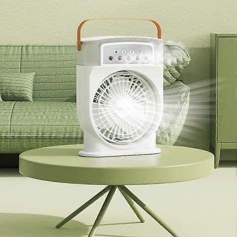 Bordventilator og luftfugter, mini bærbar aircondition, luftkøler til hjem og kontor - AquaForge