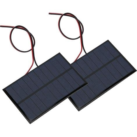 2-pakning mini solcellepanel, høykvalitets polysilisium solcellepanel, høyeffektivt, praktiske hagelys, mye brukt til plenlys, 5V 250mA