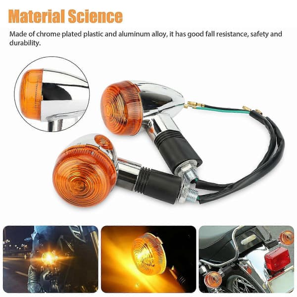 4 stk. Motorcykel Blinklys Amber Lys Led Indikator Til