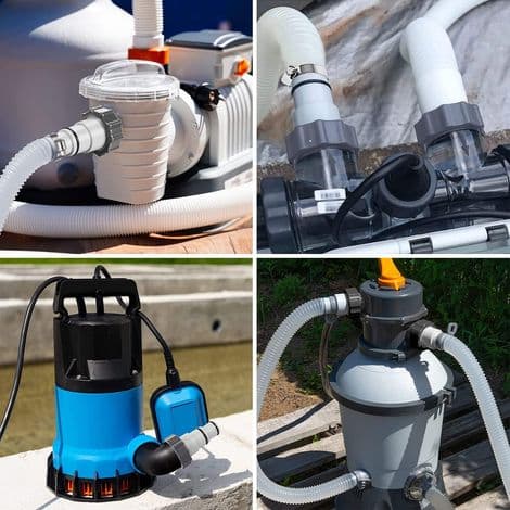 2 STK Poolslangeadapter, Pooladapter, Adapter til Intex Pools, Poolslangeadapter, Pumpeslangeadapter, Fitting til Poolslange Ø 32 og 38 mm