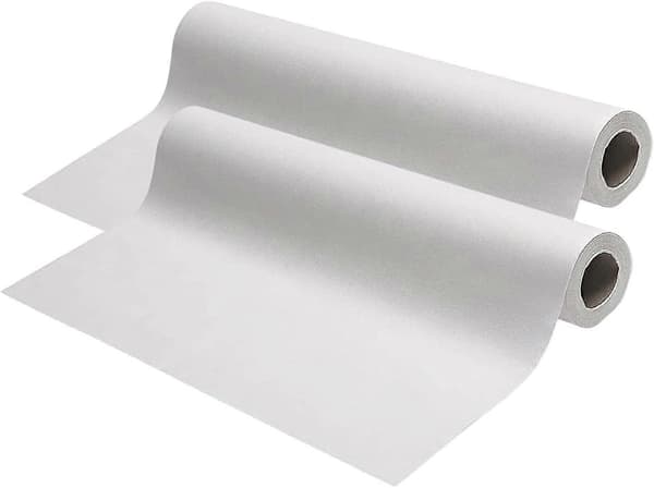 Undersökningsbänkspapper - 45,7 cm x 38 m Engångs Standard Vit Krepp - Pappersrullar för