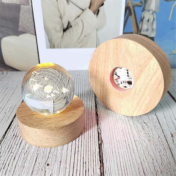LED Tre Display Stand for 3D Krystallglass Resin Art Lys M C