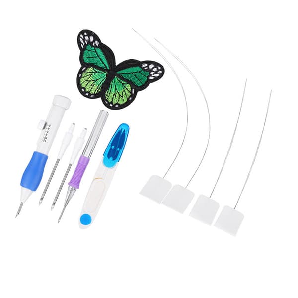 Embroidery Starter Kit with Punch Needle Pen, Sewing Craft Tool Set
