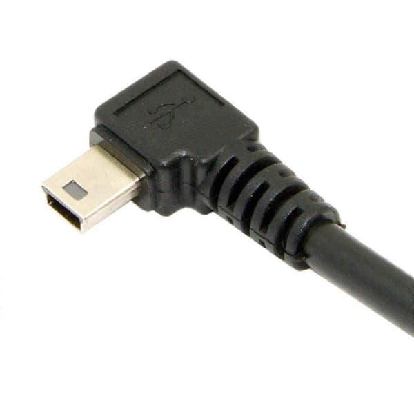 4kpl 1,8M Mini USB B Tyyppi 5Pin Uros 90 Asteen Vasenkulmainen USB 2.0 Uros Datakaapeli Musta Väri