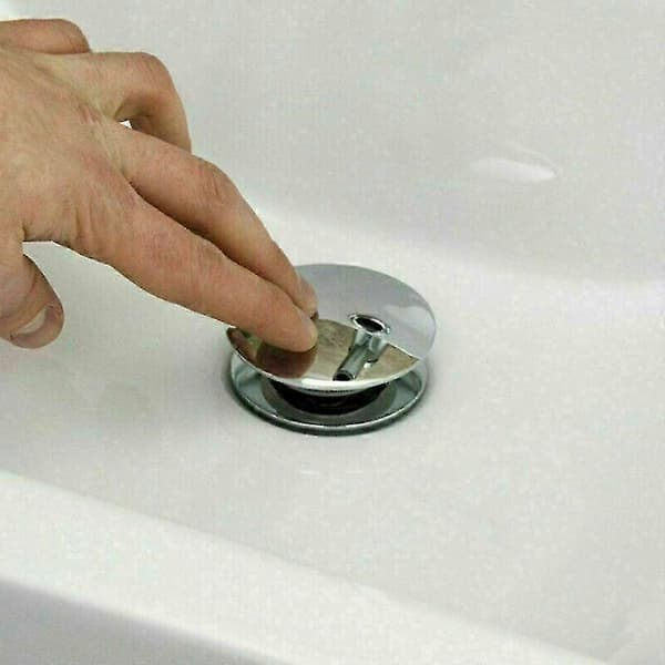 Pop Up Tvättställ Vatten Slitsad Badrumshandfat Tryck Klick Klack Plugg Rörkoppling