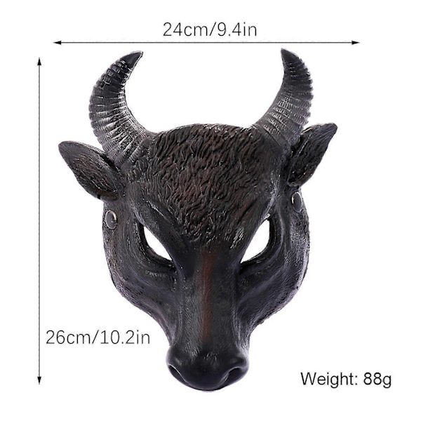 Påskkarneval Party Halv Ansikts Skum 3D Realistisk Tjurhuvud Mask