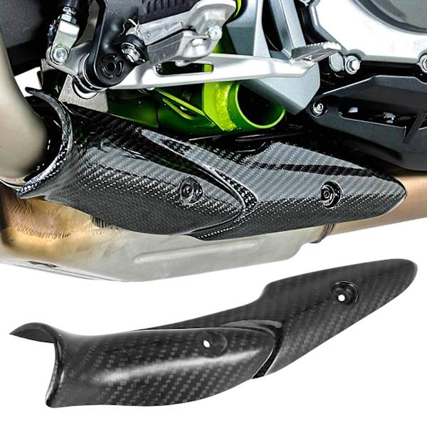För Kawasaki Z900 2017-2019 Motorcykel Avgassystem Mittenlänk Rör Kolfiber Värmeavskärmningsskydd Anti-Scalding Shell