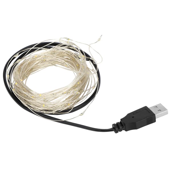 10m LED String Light Copper Wire USB Charging Decorative Lamp for Halloween Home Party Warm Light