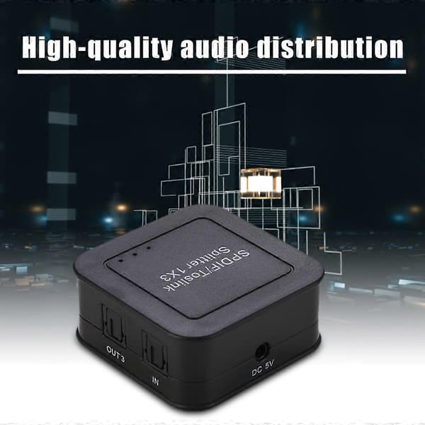 13 Optisk Splitter Støtter LPCM2.0/DTS/DOLBY-AC3 Lydformater Utgangsavstand opptil 40m