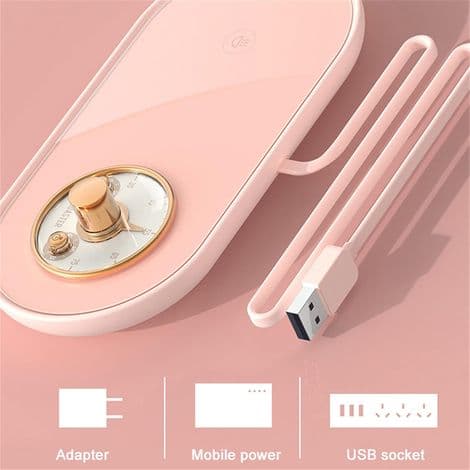 Smart USB Termostatisk Krusvarmer Coaster 55℃ Varmemåtte til Kaffe/Mælk/Te (Pink)