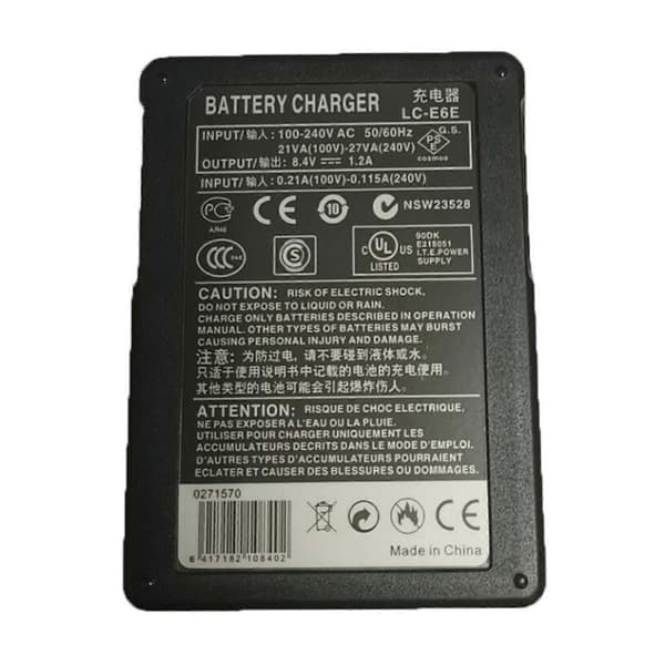 LC-E6E LC-E6 Lader For LP-E6 LP-E6N Batteri for 5D2 5D3 60D 7D 70D