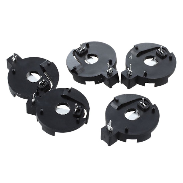 CR2016 2025 2032 Knapcelle Batteriholder Sokkel Sort 5 Stk