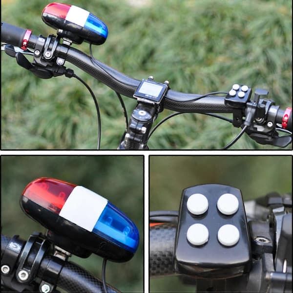 Cykel 6 LED 4 Tone Horn LED Lys Elektronisk Sirene Cykel Tilbehør