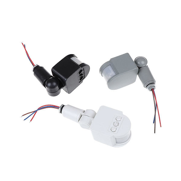 LED rörelsesensor 220V automatisk infraröd PIR rörelsedetektor väggmontering timer utomhus 12V sensor