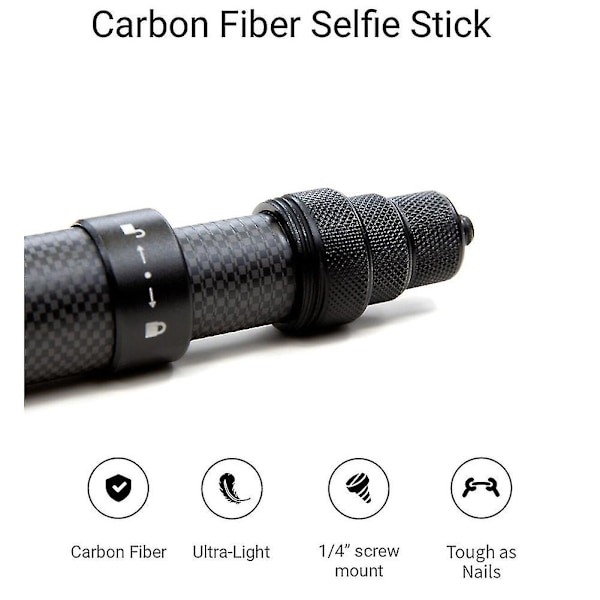 Ultralång kolfiber osynlig selfiepinne Justerbar förlängningsstång För Insta360 ONE X2 / ONE R / ONE X selfiepinne