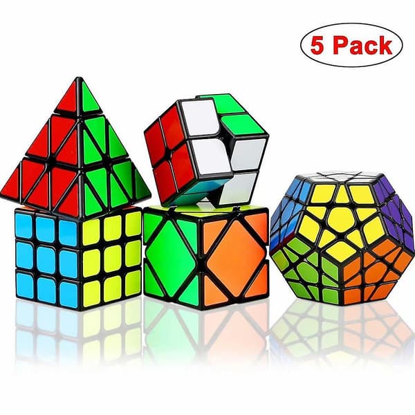 Speed Cube -setti, 5 pakkausta Magic Cube -paketti - 2x2x2 3x3x3 pyramidi lelu lapsille