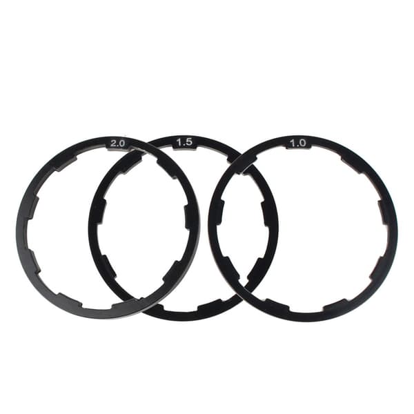 Afstandsringe til cykelnav – 3 stk (1 mm, 1,5 mm, 2 mm)